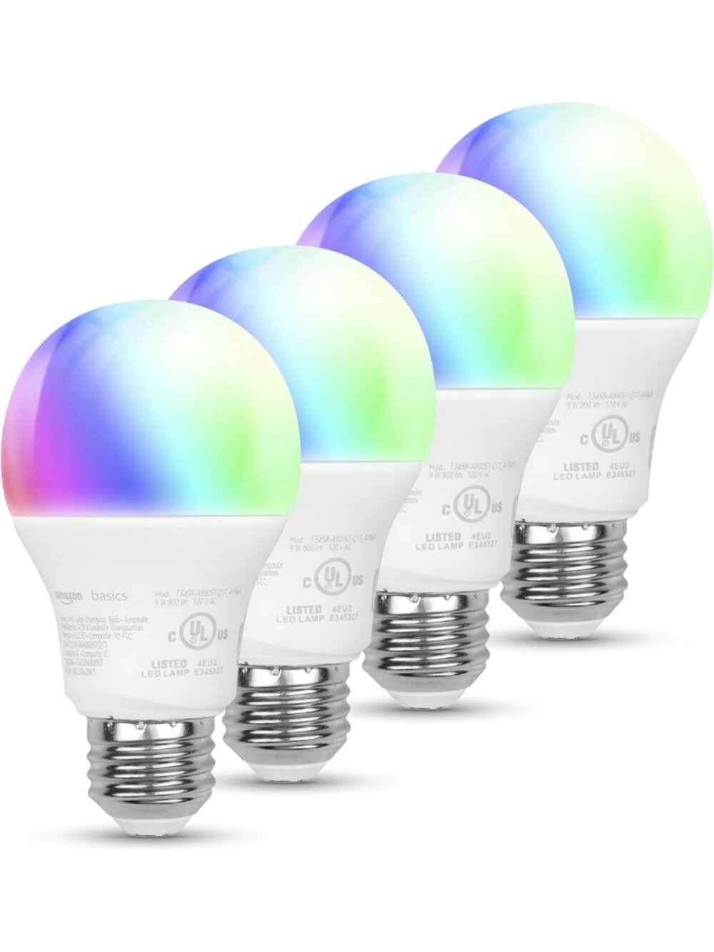 Color Changing Smart LED Light Bulbs, 9W (60W Equivalent), Energy Saving, 4-Pack
